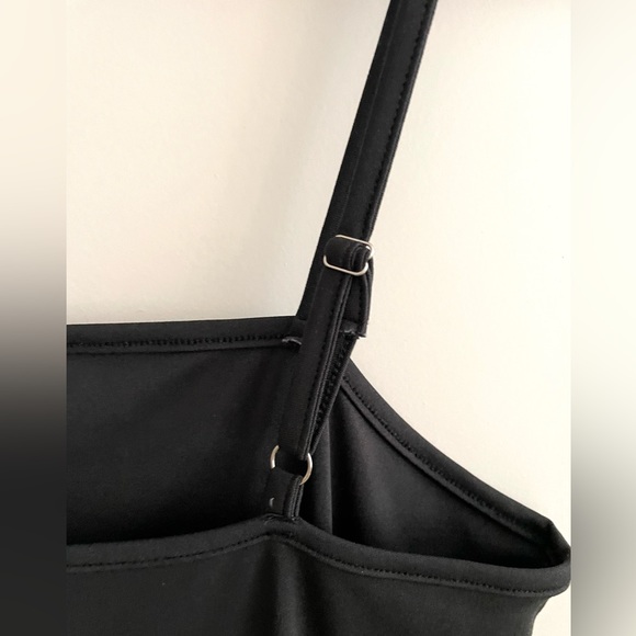 SHEIN Black Fitted Mini Dress with Rhinestone Fringe and Spaghetti Straps sz M/6 - Picture 5 of 7